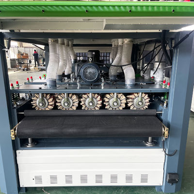 Máquina de pulido de lija de cepillado de madera con cepillos de bandeja de disco de 9 piezas y motor de 1,5 kW