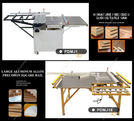Max.Alteza de corte a 45° de 65 mm Mesa de trabajo de madera con sierra automática de panel deslizante