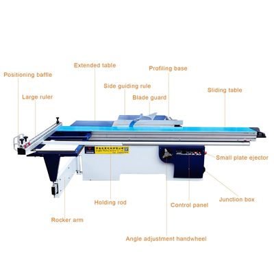 3200mm de trabajo pesado de precisión de mesa corredera de panel de la máquina de sierra para las necesidades de corte de madera