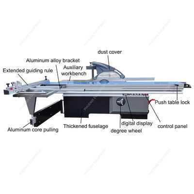 MJ3200 Mesa corredera de madera totalmente automática de corte oblicuo de 45 grados