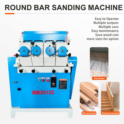 MM2012C Máquina de pulido automática de precisión de cuatro cintas para lijar rodillas redondas de madera
