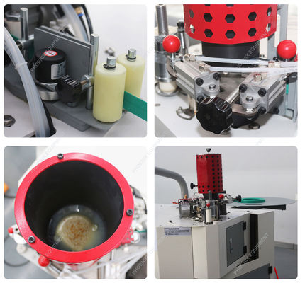 Máquina de bandaje de borde de brazo plegable flexible para la eficiencia de producción de materiales PUR / EVA