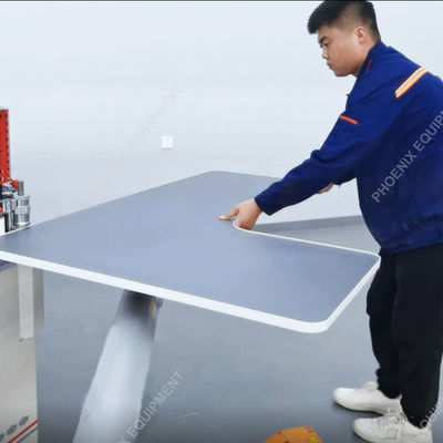 Máquina de bandaje de borde de brazo plegable flexible para la eficiencia de producción de materiales PUR / EVA