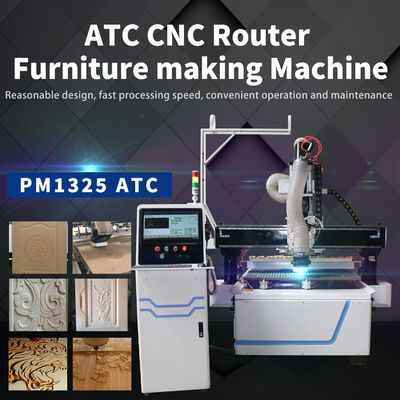Cambio automático de herramientas PM1325 ATC Carpintería KT Corte de tablero máquina de enrutador CNC para granjas