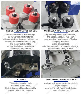 Máquina avanzada de rodillos redondos de madera para la producción automática del mango de la escoba y del bastón de la escoba