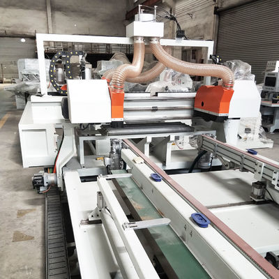 Velocidad MJ-27308 Trabajo de madera CNC Puerta de madera automática Panel de madera Cuatro lados de corte de la sierra