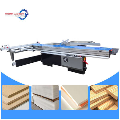 Máquina de trabajo de madera de precisión Phoenix de doble hoja de mesa corredera para cortar madera