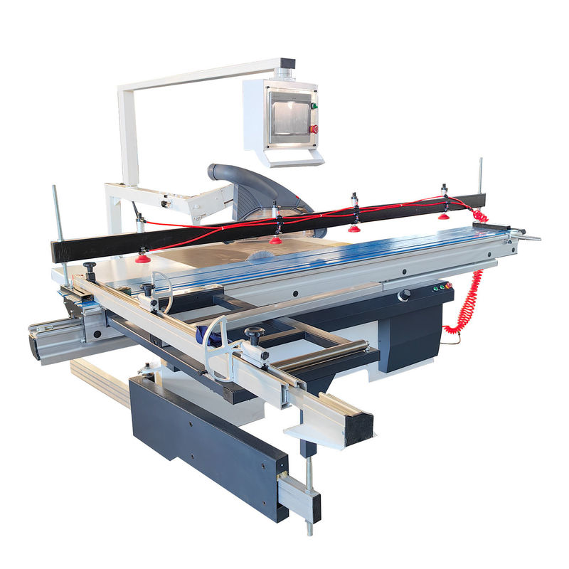 Velocidad de puntuación de 8000 r/min CNC-6132 Serradora de mesa corredera de doble hoja para obras de construcción