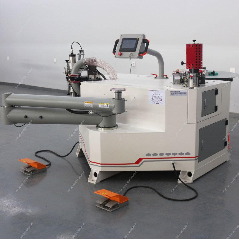 PM-620-3 Maderería Máquina de bandaje de extremo curvo de extremo de bandaje de extremo de brazo plegable totalmente automático