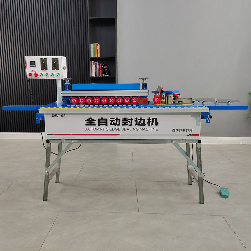 75 kg DW102 Máquina de bandaje de borde recto oblicuo de uso doméstico pequeño de alta velocidad para gabinetes de madera