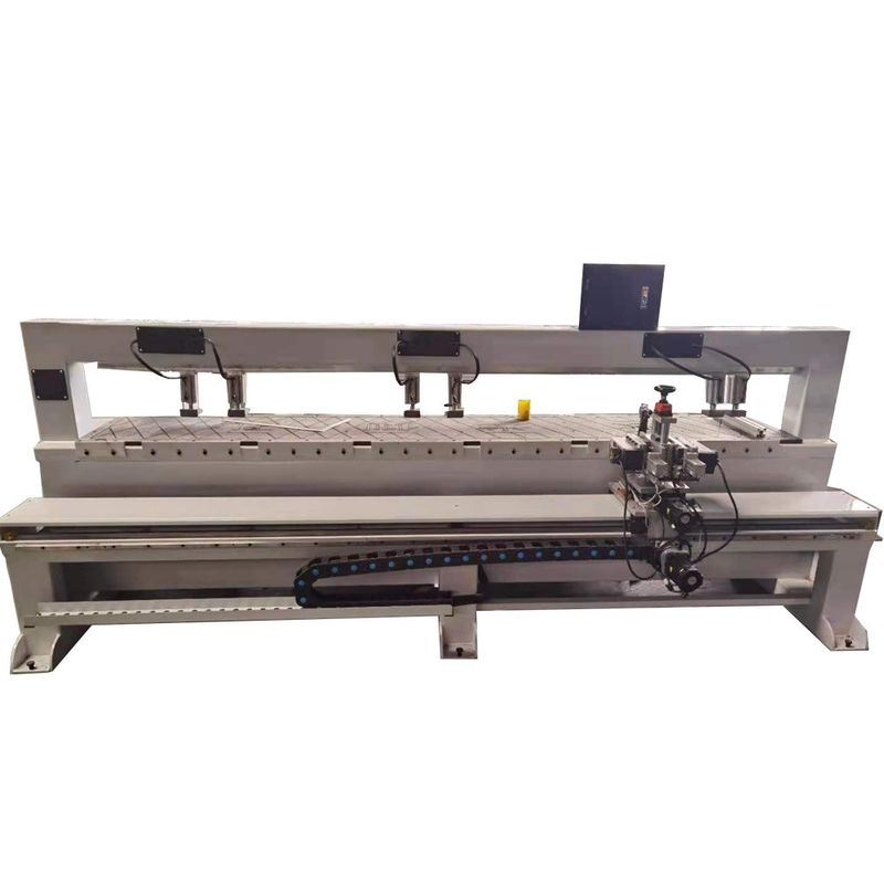 Máquina de perforación de agujeros de cerradura de puertas horizontales de doble línea para tableros de muebles de madera contrachapada MDF