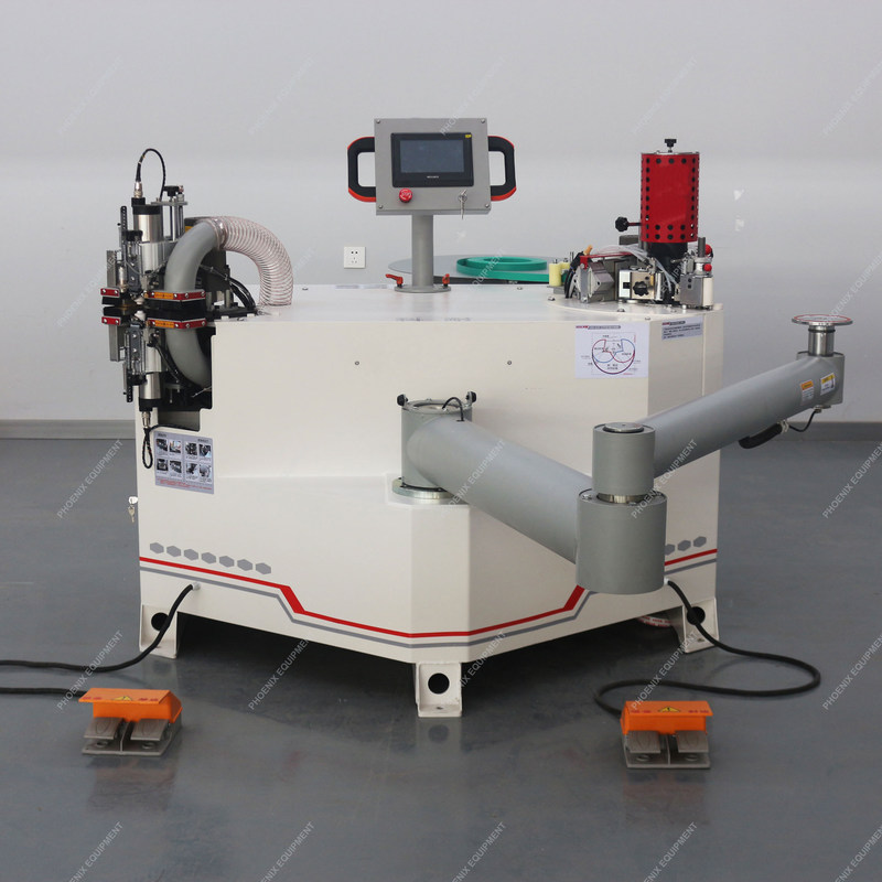 Máquina de bandaje de borde de brazo plegable flexible para la eficiencia de producción de materiales PUR / EVA
